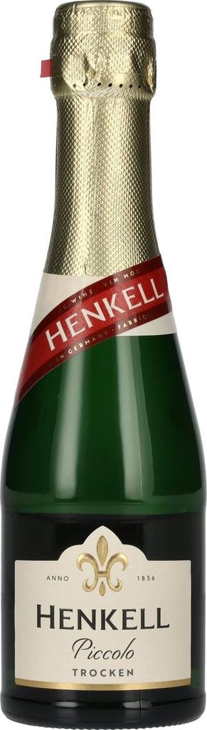 A studio shot of a small bottle of Henkell Sekt.