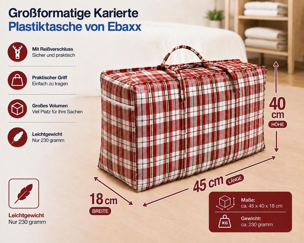 PLASTIKTASCHE Auswahl Jumbo Unterbettkommode Aufbewahrungs Produktbild  KI-generiertes Bild