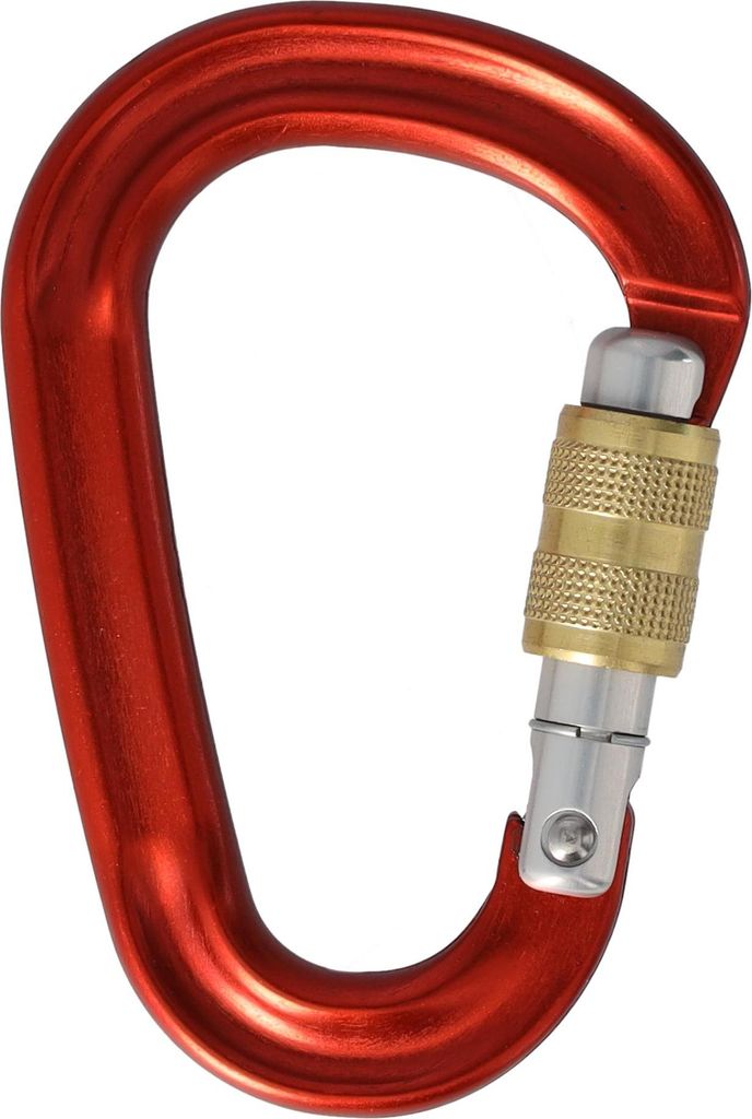 STUBAI HMS Karabiner Pico | Rot | Karabiner mit Schraubsicherung, Leichter Schraubkarabiner, Sicherungsgerät zum Klettern