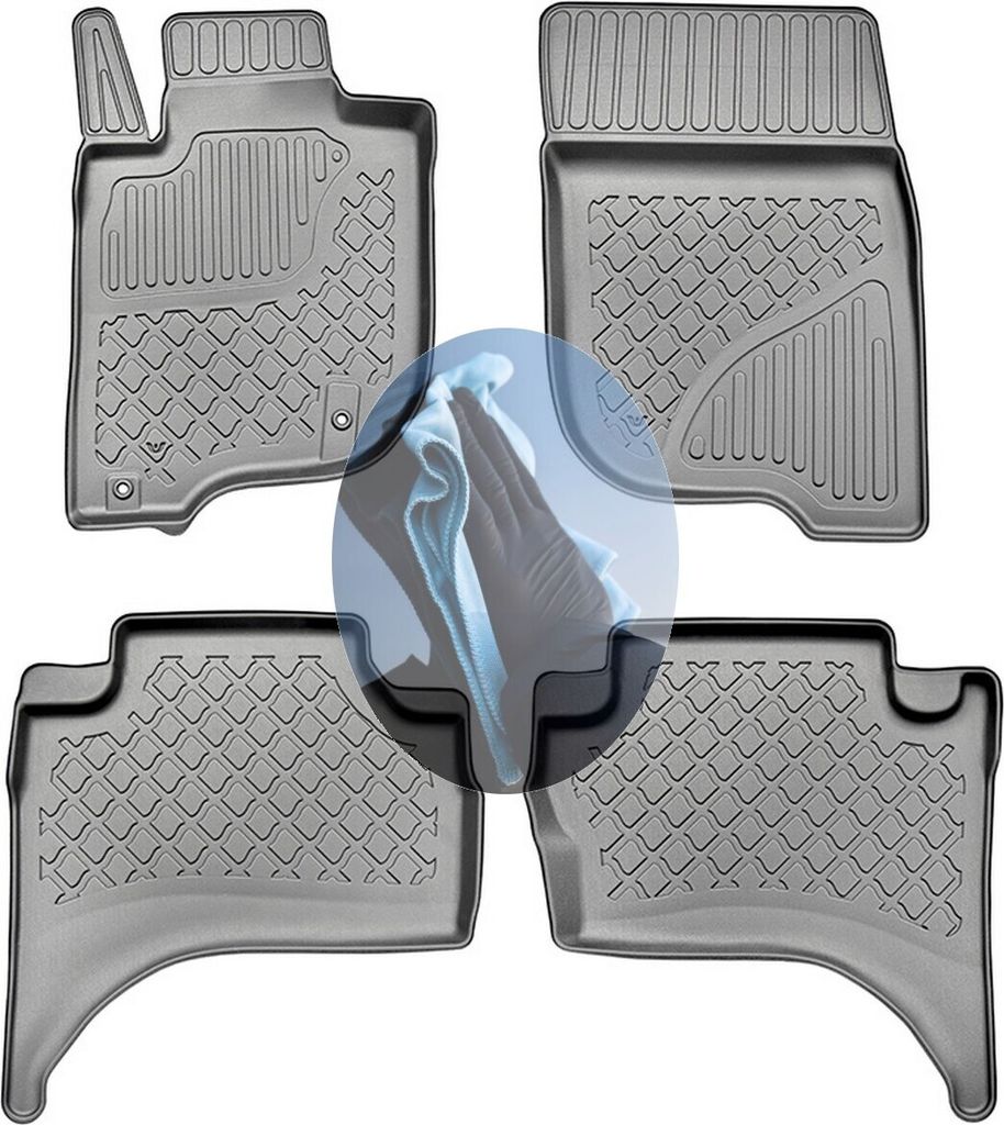 Z520687 TPE-Gummifußmatten kompatibel mit Mitsubishi L200 Pick-Up V 5 Facelift Double Cab Doppelkabine 2019-