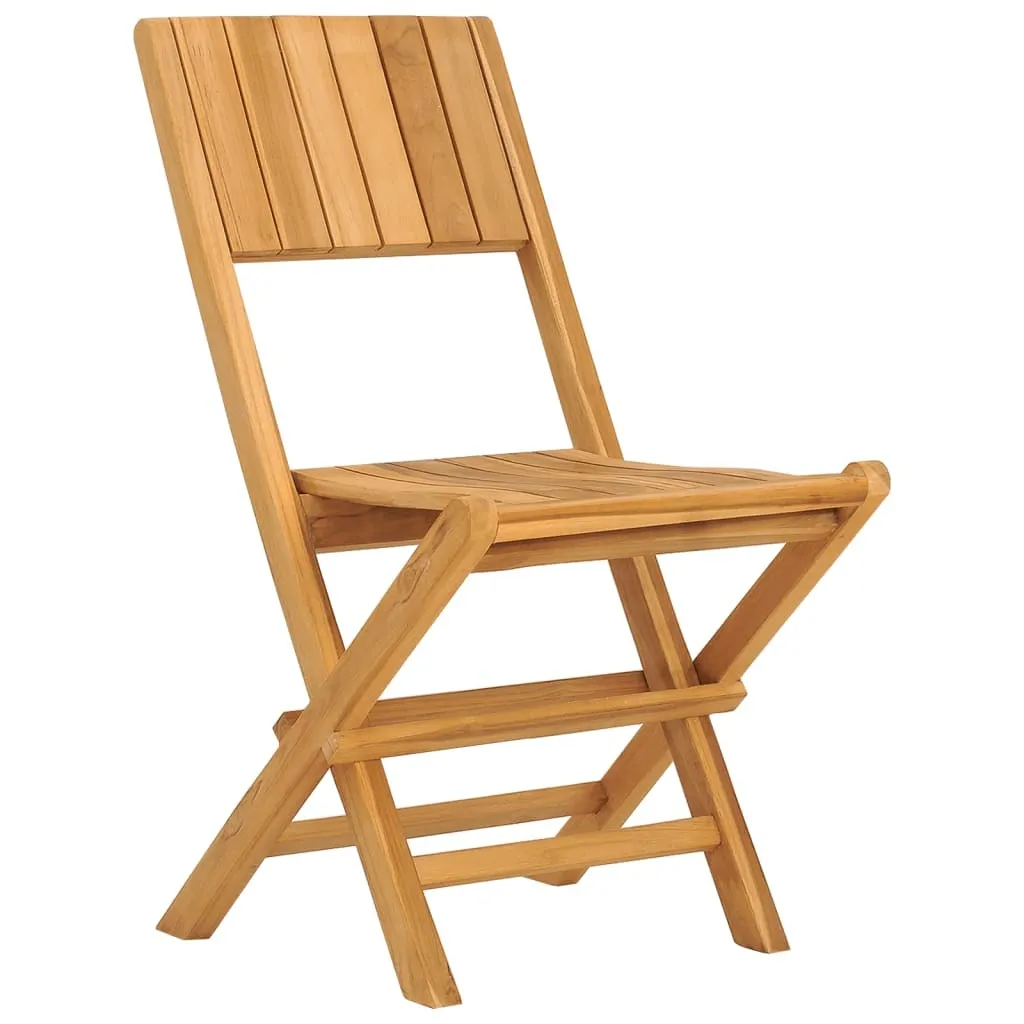 vidaXL Sedie Giardino Pieghevoli in Teak Massello 2 pz - Offerta Online - 3