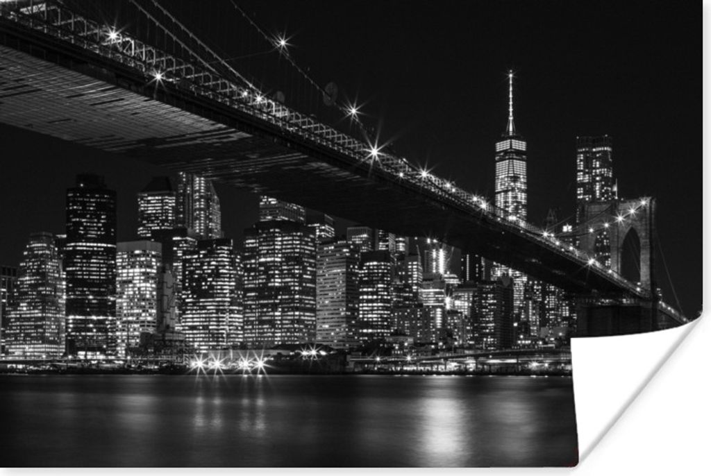 MuchoWow Poster New York - Brooklyn - Brücke 120x80 cm - Bilder