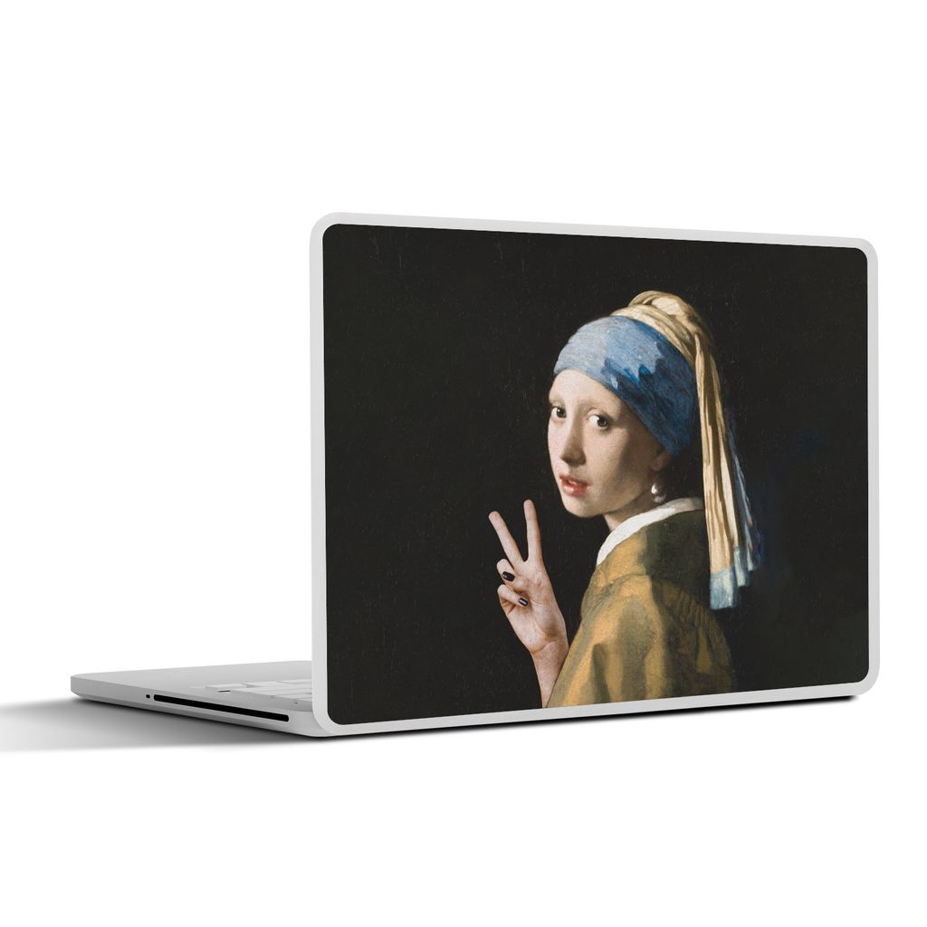 MuchoWow Laptop Aufkleber Sticker Cover Das Mädchen mit dem Perlenohrring - Vermeer - Frieden 30x21 cm - Sticker für Laptop - Selbstklebend