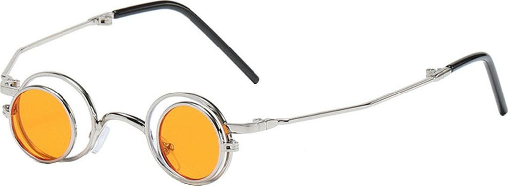 Runde hochklappbare Sonnenbrille, kleiner Kreis, polarisierte Brille für Männer und Frauen, Retro-Punk, UV400-Sonnenbrille für Rave-Partys