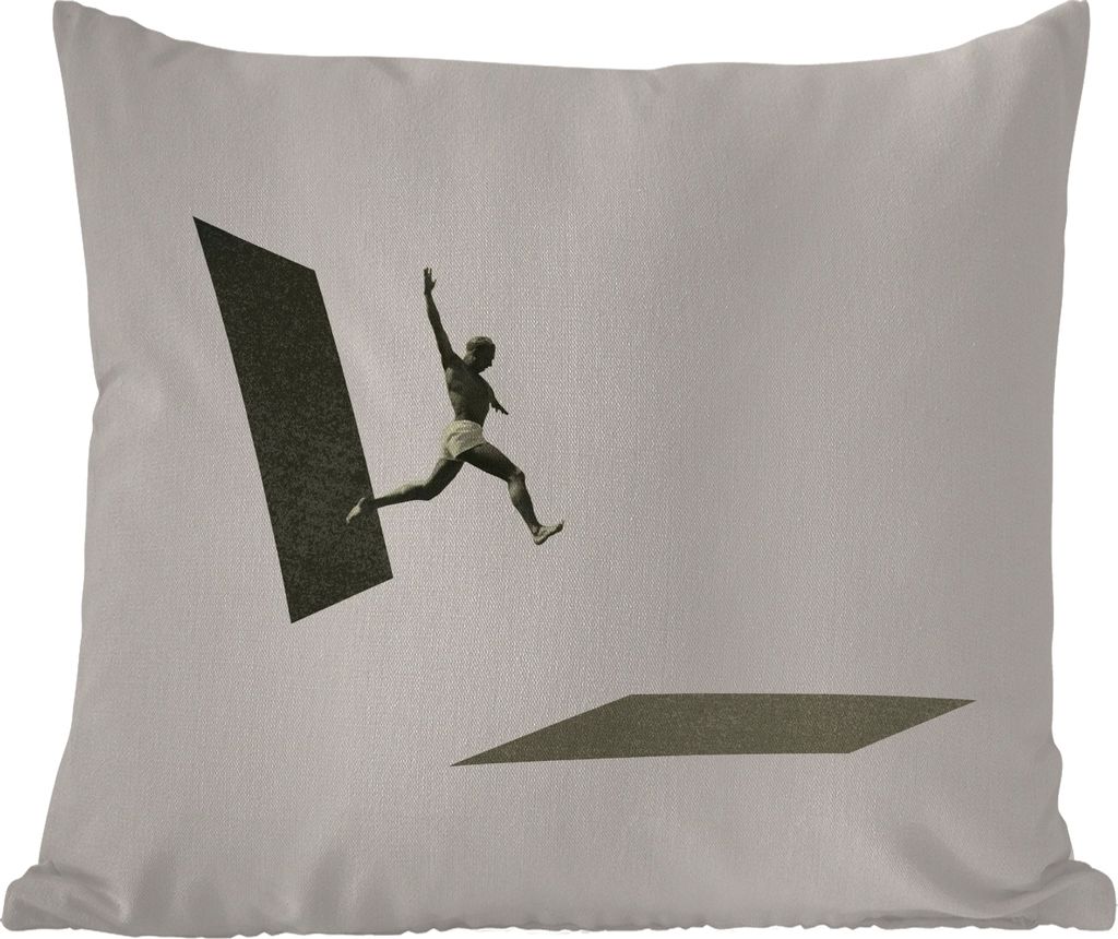 MuchoWow Outdoor Kissen - Jahrgang - Mann - Design - 45x45 cm - Wetterfest - Lounge Kissen - Fotokissen - Dekoratives Kissen