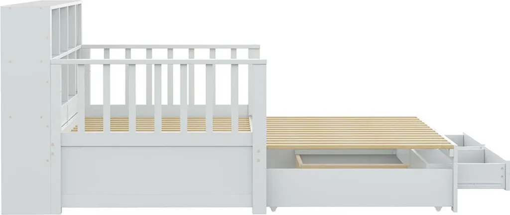Lit Multifonction Blanc 180x190 cm : Solution Rangement et Charge USB - 8