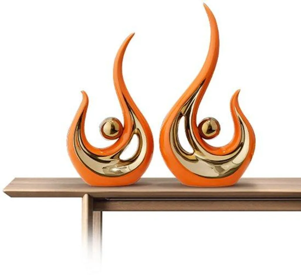 Sculpture décorative orange en céramique pour illuminer votre intérieur