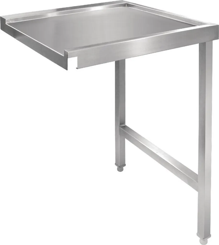 Table inox Vogue 60 cm avec rebord pour lave-vaisselle à capot droit