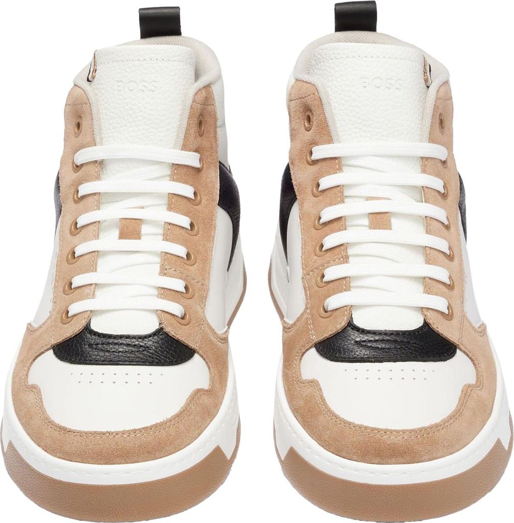 Boss - Herren Sneaker "Baltimore", Leder GT4431 (39,5 EU) (Braun/Schwarz/Weiß)
