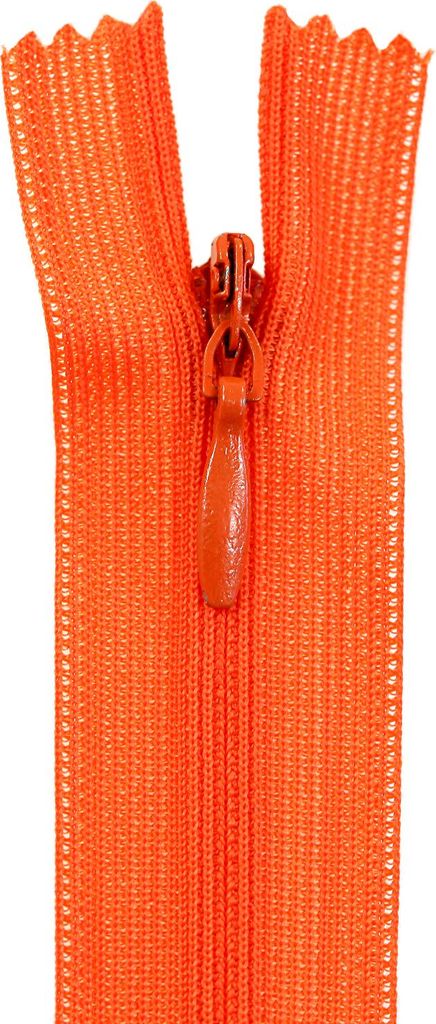 1 Reißverschluss spiral verdeckt, 40cm, unteilbar, Naht verdeckt,847 dunkelorange