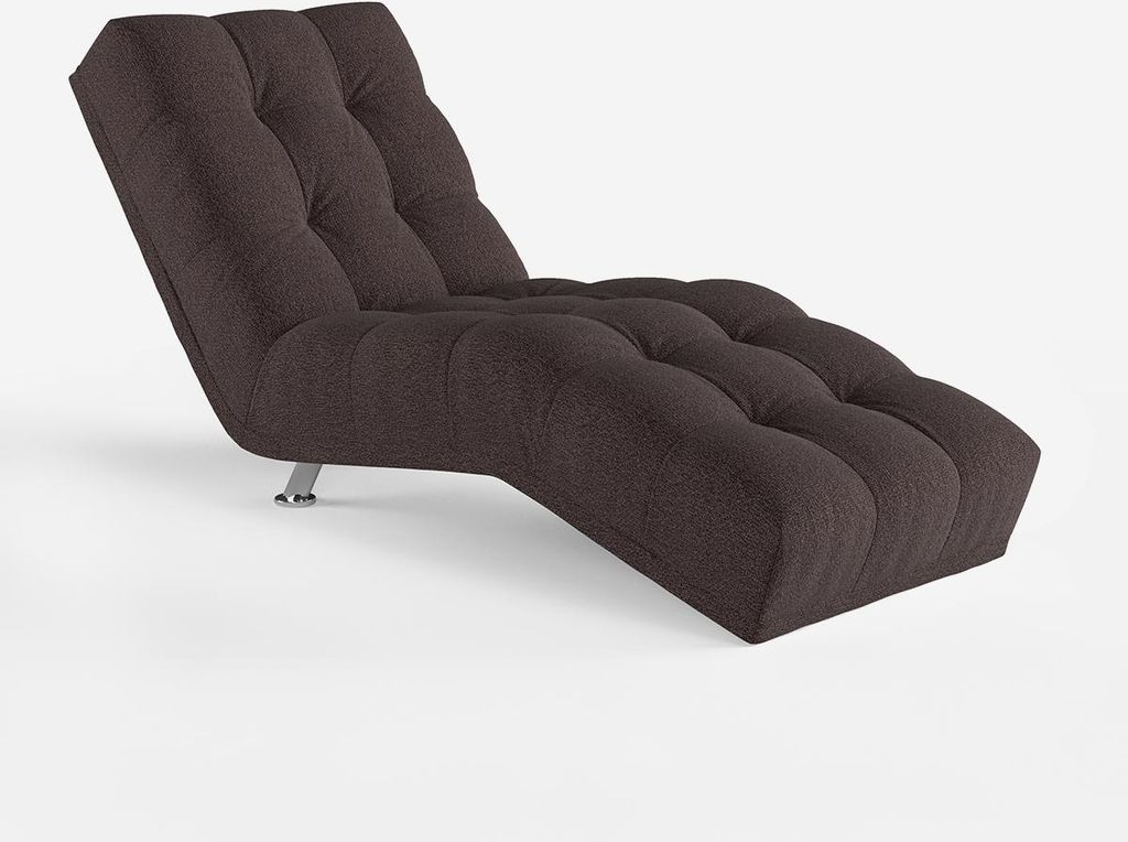Gepolsterte Chaiselongue in klassischem Chesterfield-Design aus Chenille Chamonix - Schwarz