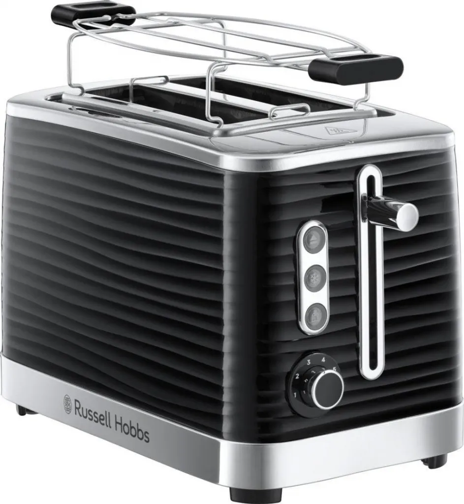 Grille-pain Russell Hobbs Inspire Noir 24371-56 : Fentes Larges sans Brûler