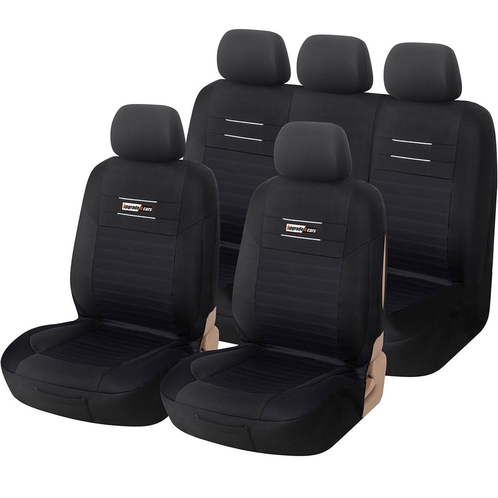 Auto-Sitzbezüge Universal Set Schonbezüge Schwarz Sitzauflagen Grau Sitzbezug
