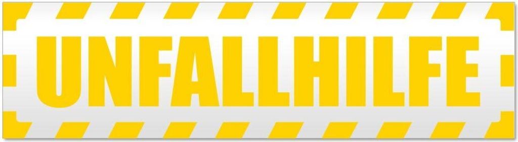 Kiwistar - Autoaufkleber - Gelb - 60 x 16 cm - Unfallhilfe gestreift - Hinweis Aufkleber Sticker für Auto, Kfz, Fahrrad, PKW, LKW