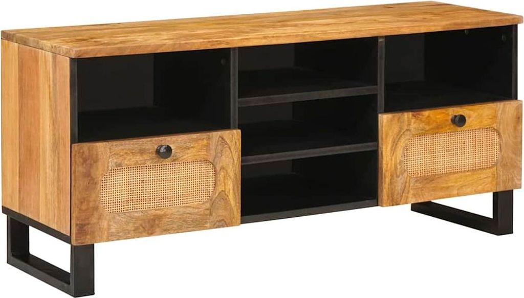 TV-Schränk mit Regal Braun 100 x 33 x 46 cm Massivholz Mango
