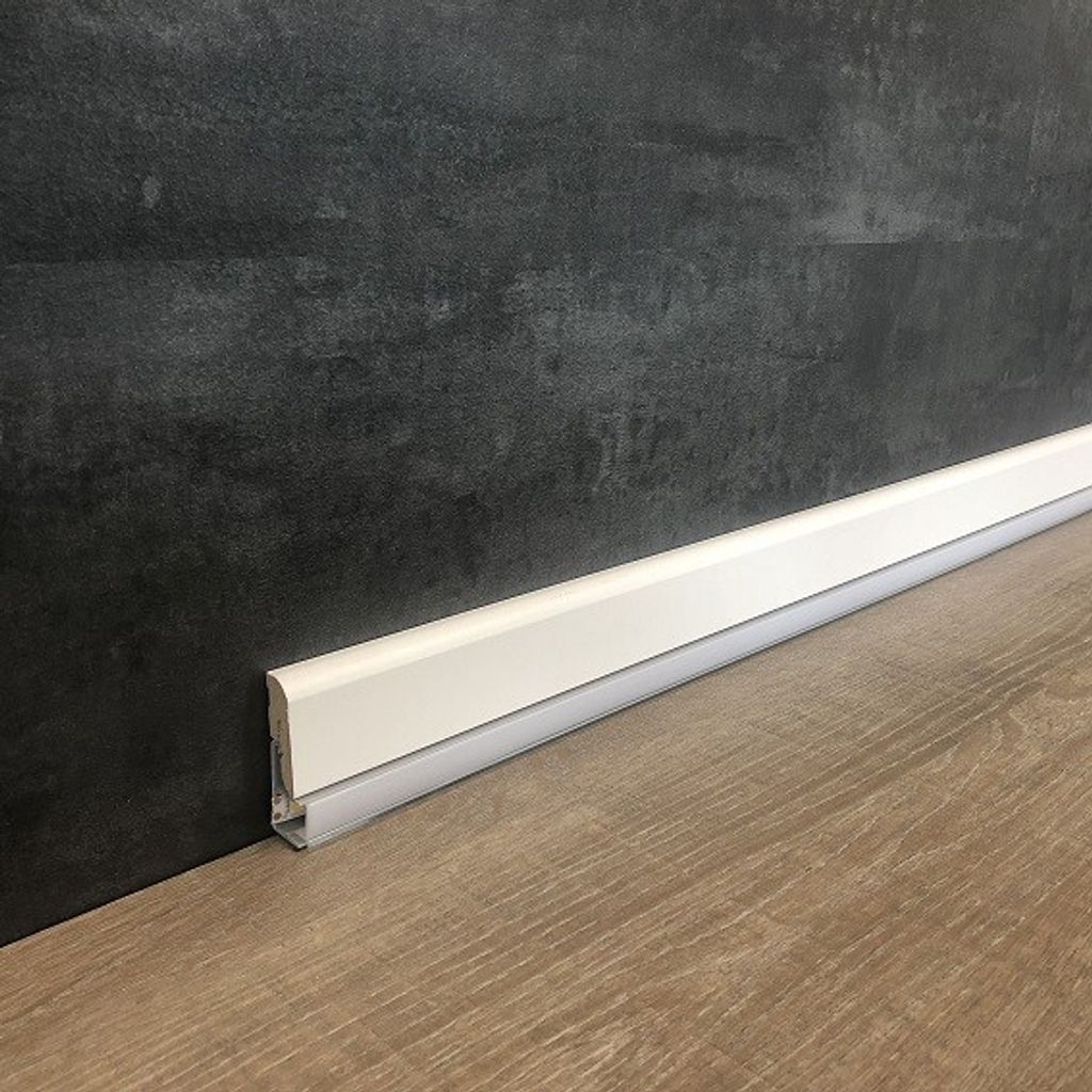 Licht - Sockelleiste / Licht - Fußleiste "Ormea" 12 x 42 mm weiß foliert