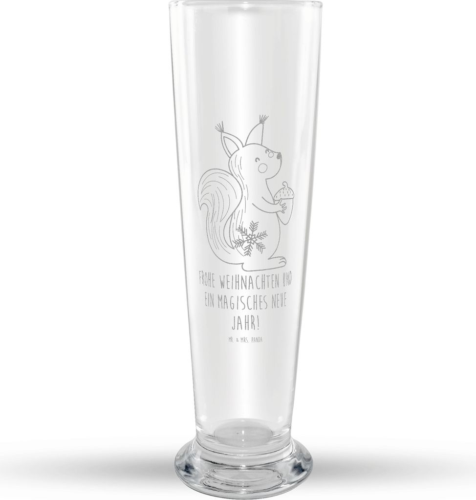 Mr. & Mrs. Panda Bierglas Eichhörnchen Weihnachten - Transparent - Geschenk, Neujahr, Mr Mrs Weizenglas, Frohes Neues Jahr, Guten Rutsch, Frohe, W...