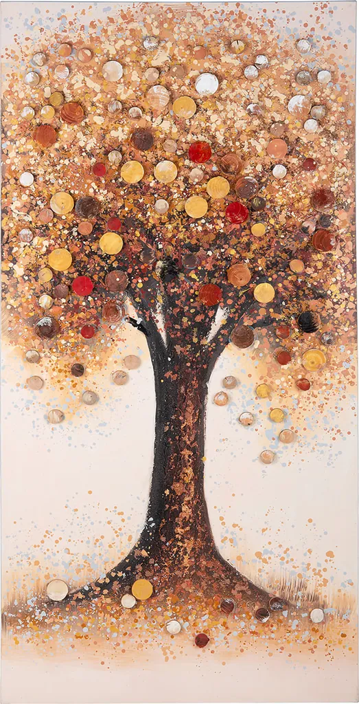 Gilde Tableau Automne Arbre 38220 Toile Bois 70x140cm Déco Murale