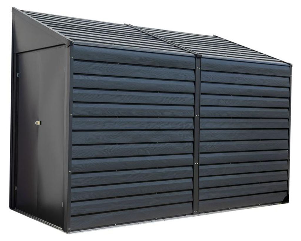 Spacemaker Metall Gerätehaus Anlehnhaus 410 Grau Produktbild 