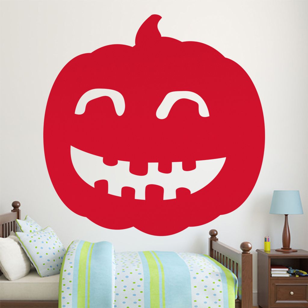 KIWISTAR Kürbis - Lachen Fröhlich Halloween Wandtattoo in 6 Größen - Wandaufkleber Wall Sticker - Dekoration, Küche, Wohnzimmer, Schlafzimmer,...