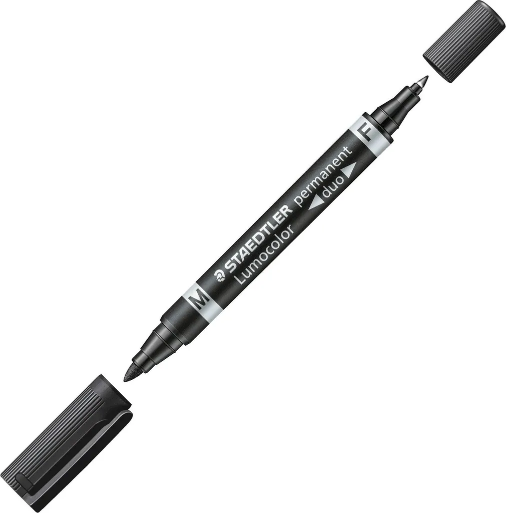 Pennarello Indelebile STAEDTLER Duo 348-9 Nero | Set 10 Marcatori Prof