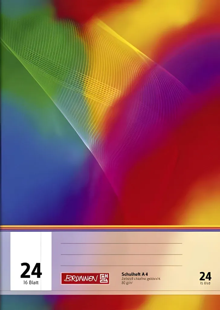 BRUNNEN 104492402 Cahier scolaire A4 Linéature 24 sans lignes avec marge