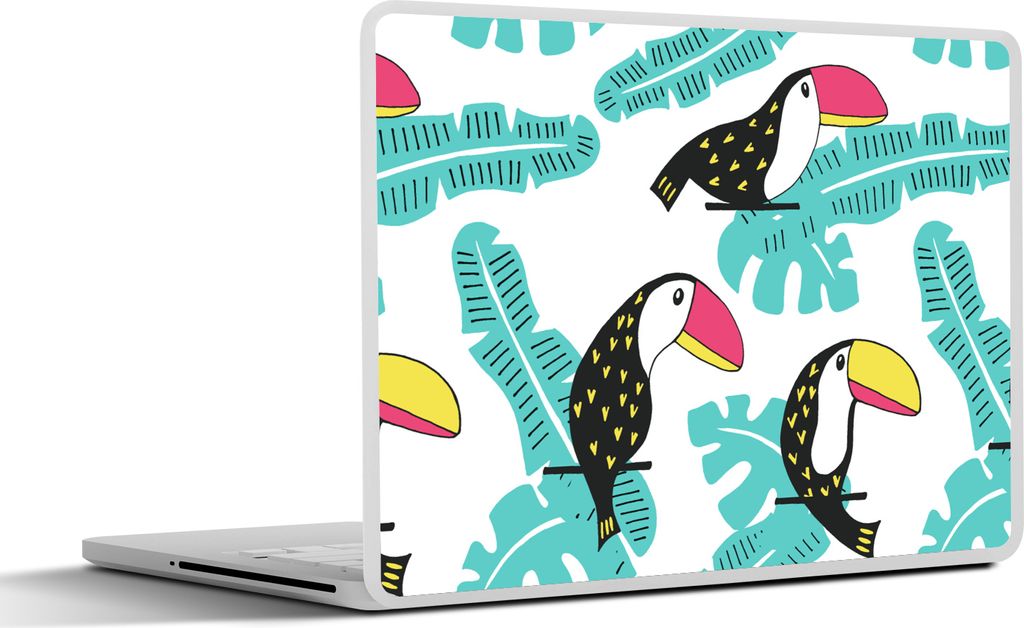MuchoWow Laptop Aufkleber Sticker Cover Muster - Dschungel - Tukan 30x21 cm - Sticker für Laptop - Selbstklebend