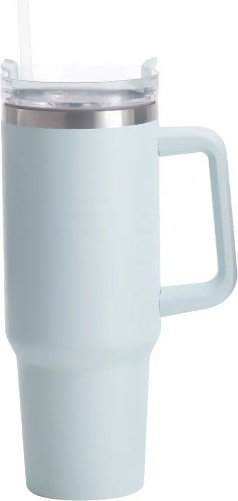 Tazza termica grande in acciaio inox, 1,2 l, blu