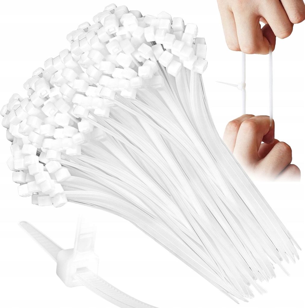 Vayox Kunststoff-Kabelklemmen 2,5 x 150 mm | 100 Stück | Reißverschlüsse | Kabelbinder | Weiß