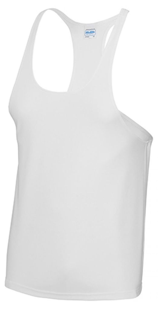 Just Cool JC009 | Cool Muscle Vest Herren Sport T-Shirt +UV-Sonnenschutz - Farbe: Arctic White - Größe: L