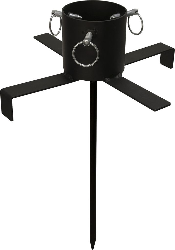 Baumständer aus Eisen mit Erdspieß - Stammdurchmesser 3-9cm - Baumhöhe bis 2,5m - f. Außen - schwarz