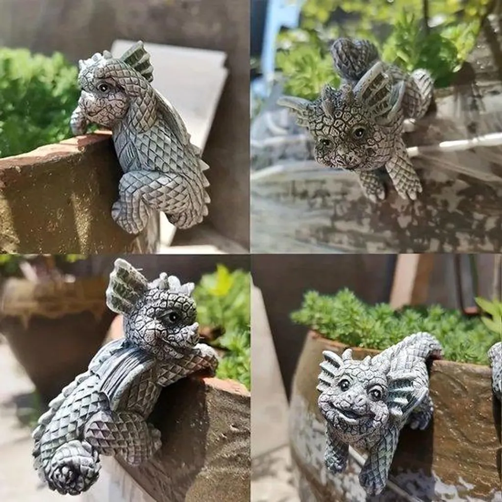 Suspensions pour Pots de Fleurs Dragons - Décoration Extérieure Lot de 4
