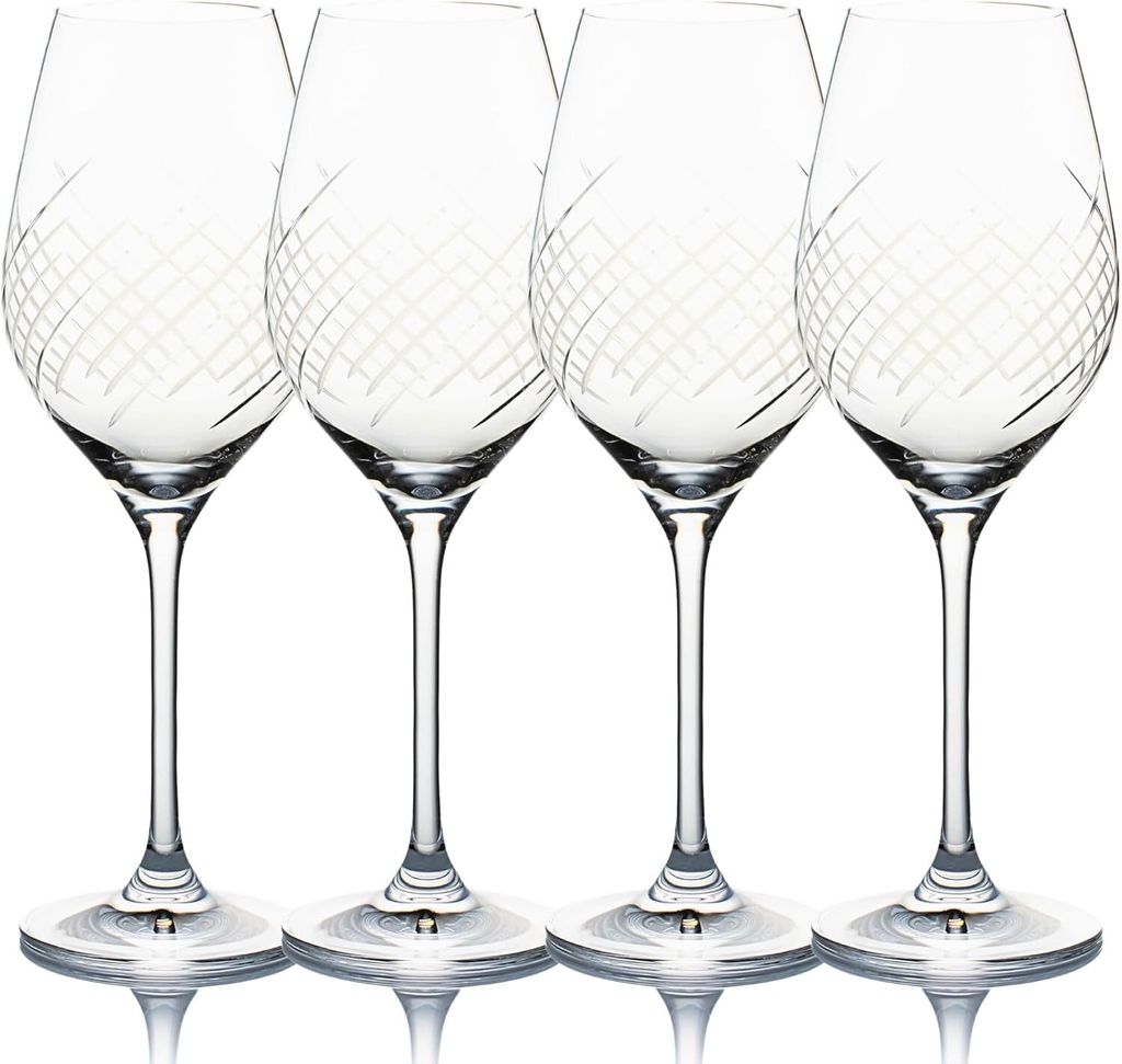 B.BOHEMIAN Weingläser WINDY 4er Set 360ml, Exklusiv Weingläser, Proseccogläser