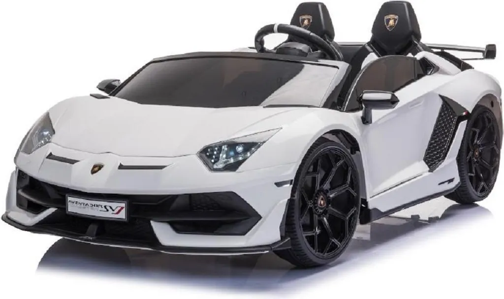 Lamborghini Aventador SVJ Blanche - Voiture Électrique 12V Biplace Enfant