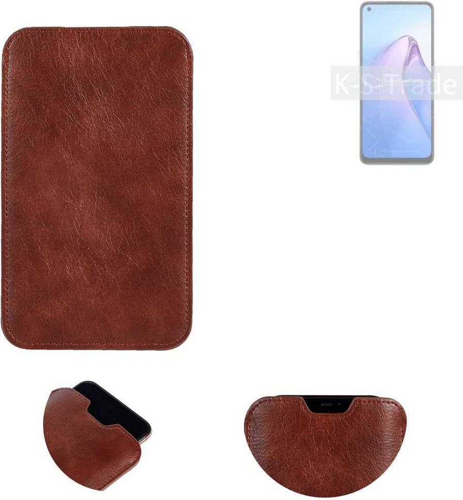 K-S-Trade Schutzhülle Handyhülle kompatibel mit Oppo Reno8 Global Handytasche Kunstleder Sleeve in braun