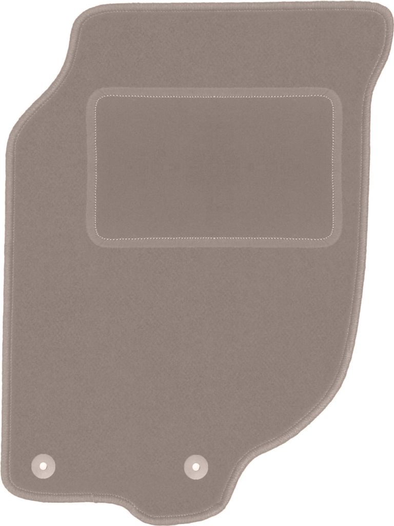 Fahrerfußmatte Velours beige passend für Rover 25 (1999-2005, Schrägheck) – mit Befestigungen – passgenau