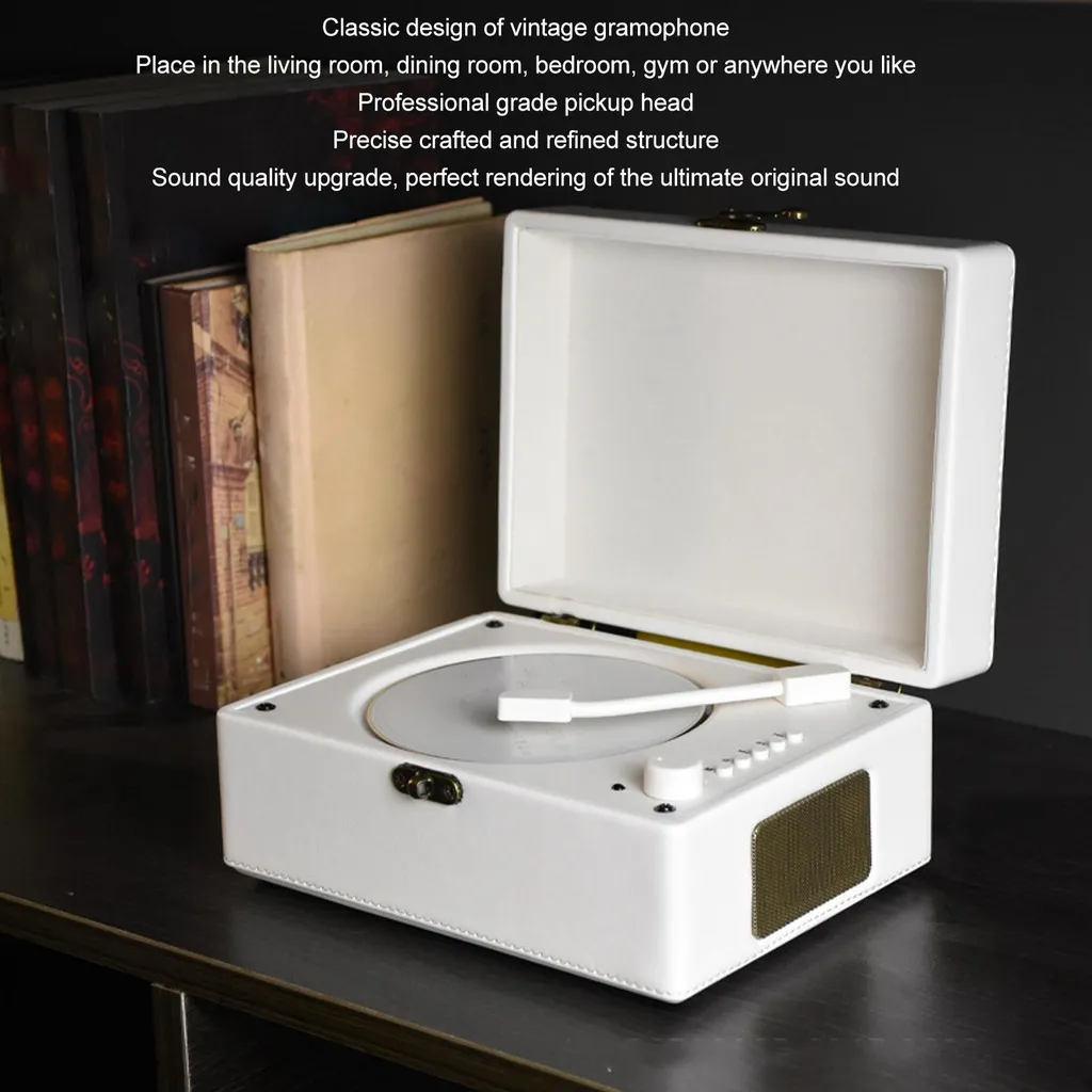 Lecteur CD Bluetooth portable blanc avec télécommande et prise AUX USB - 4