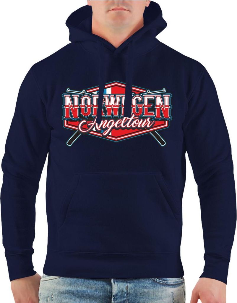 Herren Kapuzenpullover Norwegen Angeltour