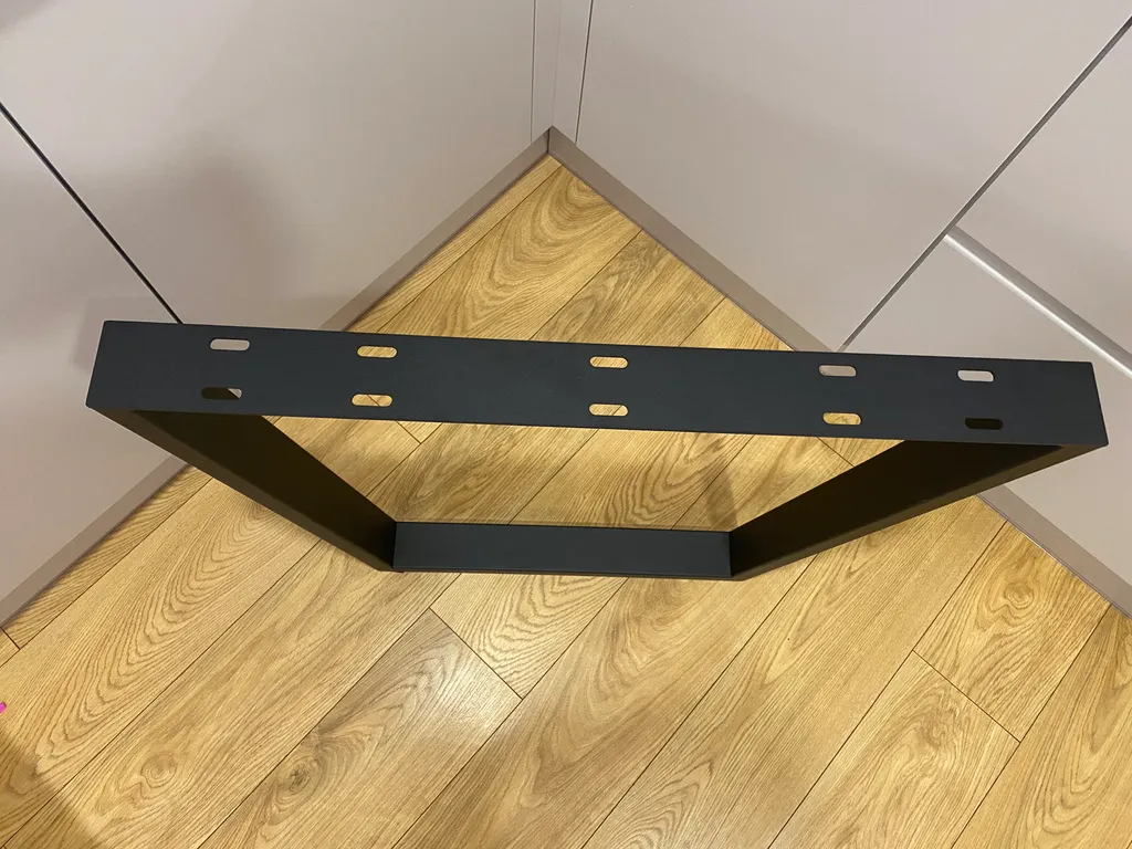 Coppia Gambe Tavolo Metallo 70cm per Scrivania - Nero Opaco Alta Tenuta - 12