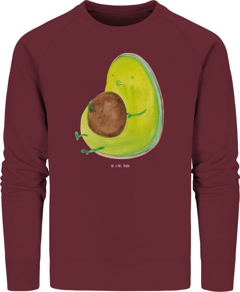 Mr. & Mrs. Panda Rundhals Sweatshirt Avocado Pfeifen Größe L - Burgundy - Geschenk, Pulli, Nachhaltiger Pullover, Sweater, Schwanger, Abnehmen, E...