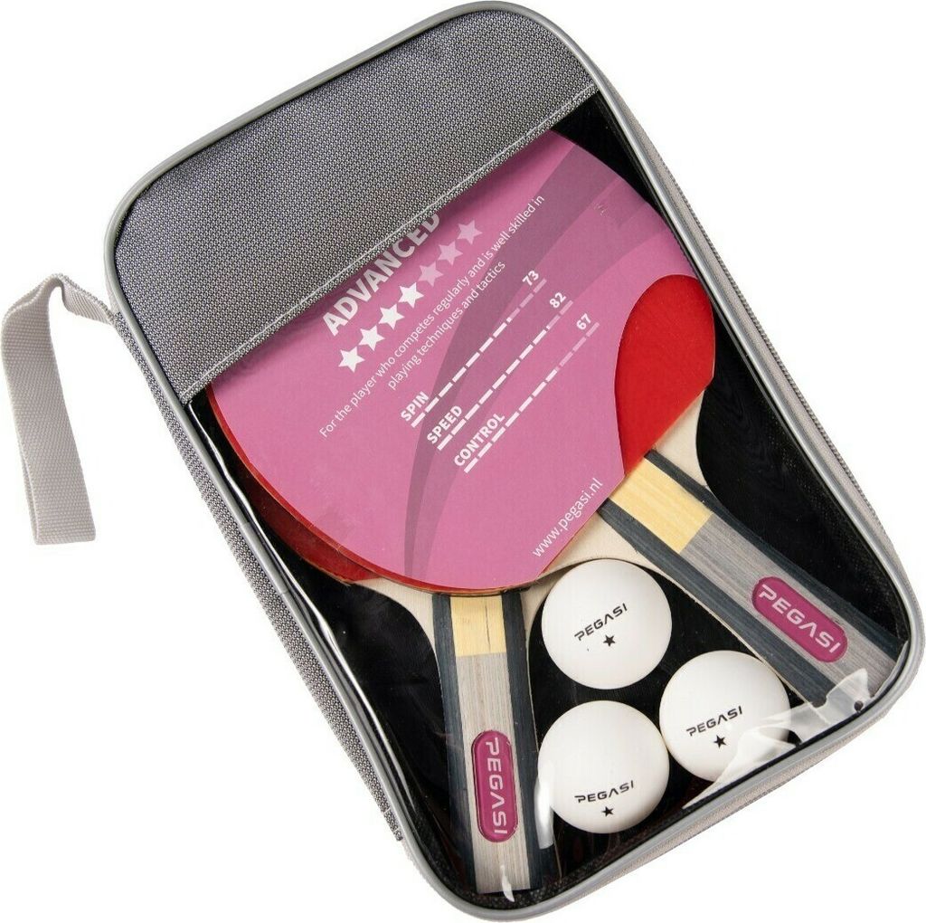 Pegasi Tischtennisschlägerset 4 Sterne - Tischtennisschläger - Tischtennisschlaeger - 2 Table Tennis Rackets - Advanced - Mit Tischtennisbälle u...