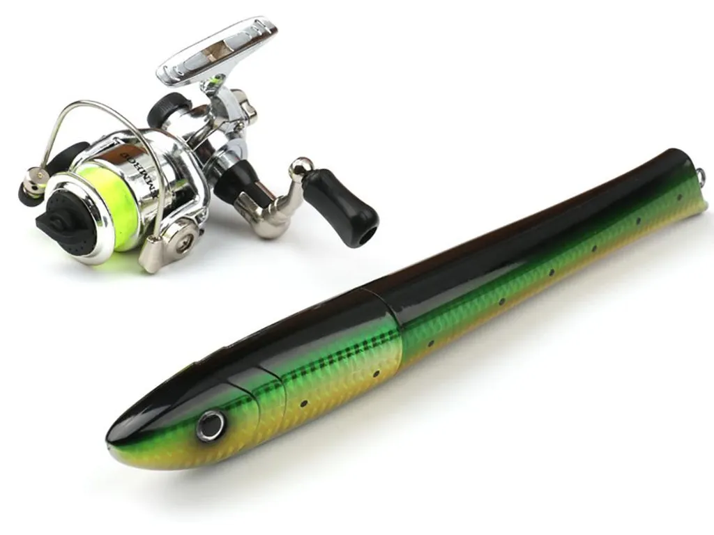 Canne à pêche de voyage rétractable avec porte-moulinet renforcé noir - 2