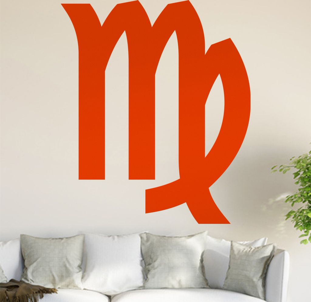 Sternzeichen: Jungfrau Wandtattoo in 6 Größen - Wandaufkleber Wall Sticker - Dekoration, Küche, Wohnzimmer, Schlafzimmer, Badezimmer
