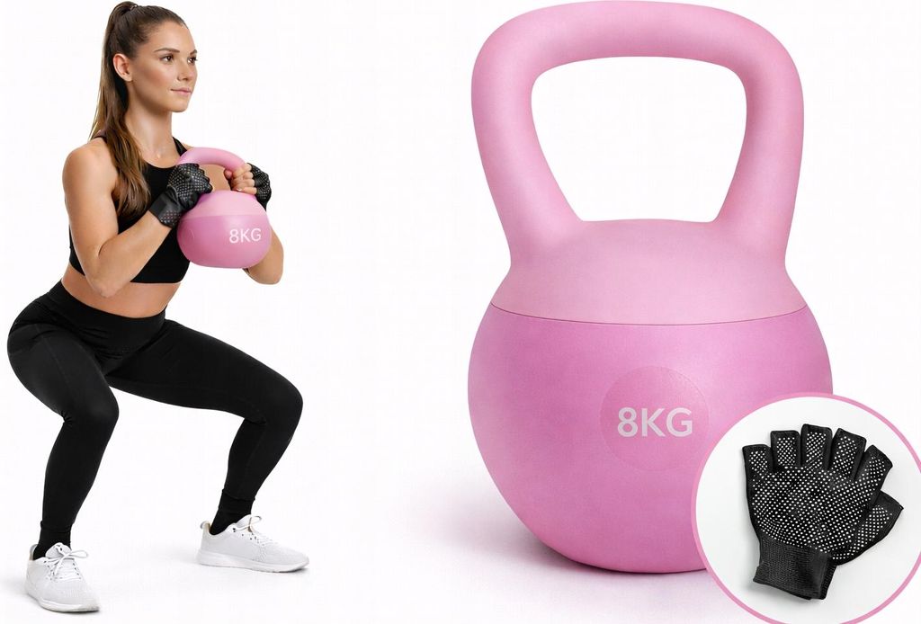 KETTLEBELL 8 kg miękki ketle kula hantla FITNESS trening w Zdjęcie produktu 