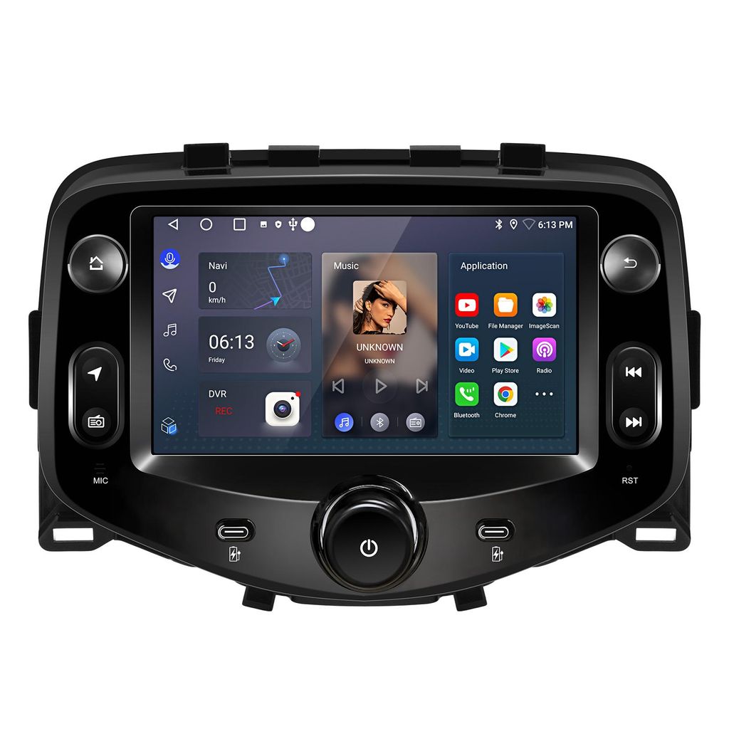 Carplay 7" Autoradio Für Toyota Aygo II Citroen C1 Peugeot 108 2014-2021 Android 15 GPS Navi WIFI BT DAB+ SWC USB 2+64G