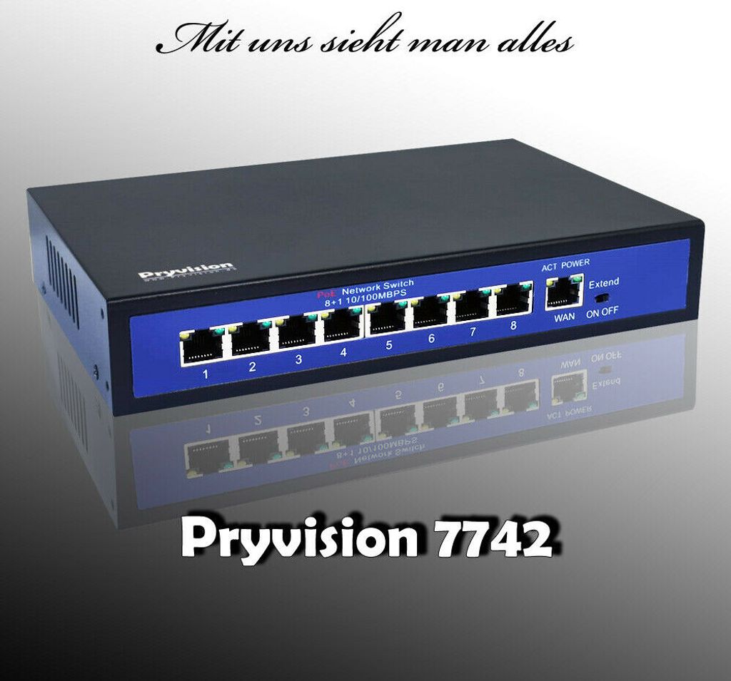 POE Switch 8 Port für Video Überwachung Kamera Pryvision Produktbild 