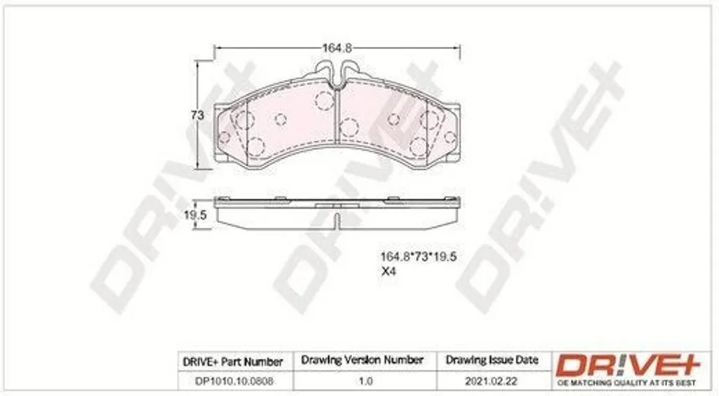 Plaquettes de Frein Dr!ve+ DP1010.10.0808 pour Sprinter W906 et Vario
