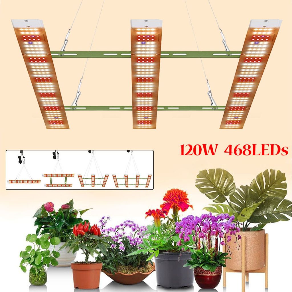 120W 468LEDs Pflanzenlampe LED Vollspektrum Pflanzenlicht Grow Light Wachstumslampen für Zimmerpflanzen Sämlinge, Gemüse