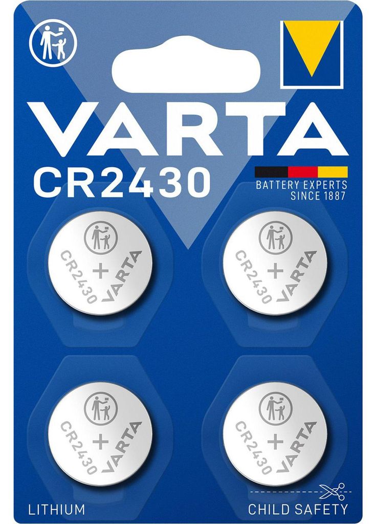 Varta Batterie Knopfzelle CR2430 3V 290mAh Lithium, 4St. Produktbild 