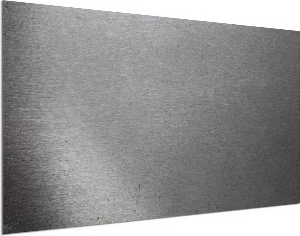 DEQORI Alu-Dibond Bild Silber 100x50 cm 'Industrielle Stahloptik' Wandbild Metall dünn